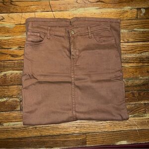 Brown Denim Maxi Skirt